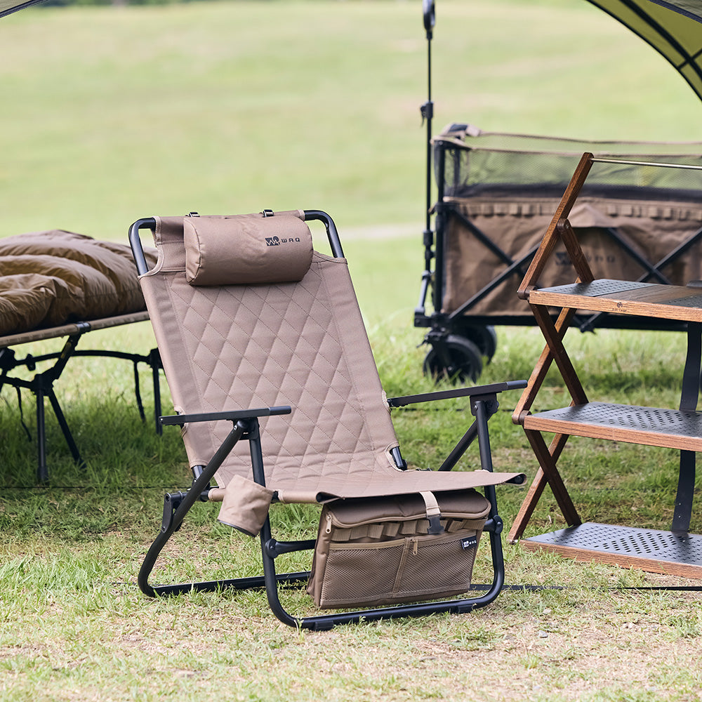 【オリーブ10月下旬出荷 / チャコール12月下旬出荷】WAQ Reclining Low Chair リクライニングローチェア 【1年保証】