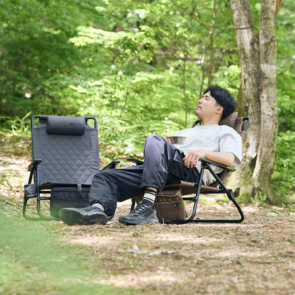 【オリーブ10月下旬出荷 / チャコール12月下旬出荷】WAQ Reclining Low Chair リクライニングローチェア 【1年保証】