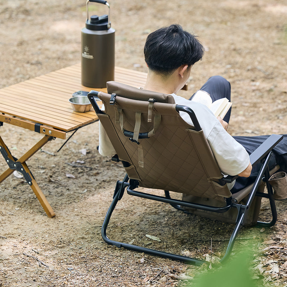 【オリーブ10月下旬出荷 / チャコール12月下旬出荷】WAQ Reclining Low Chair リクライニングローチェア 【1年保証】