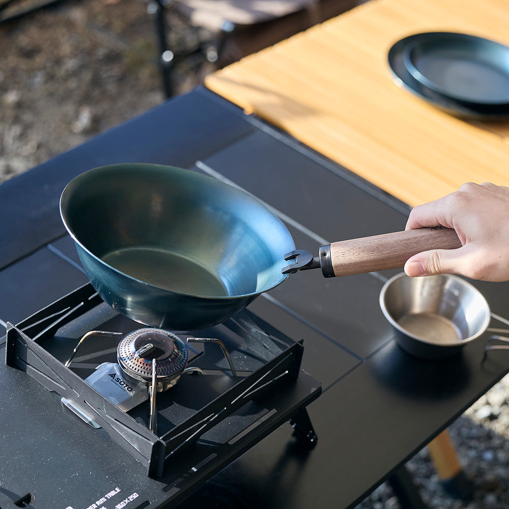 WAQ TAKIBING FRYPAN Deep 焚き火 フライパン 焚き火パン 深型 ハンドル分離タイプ 【1年保証】