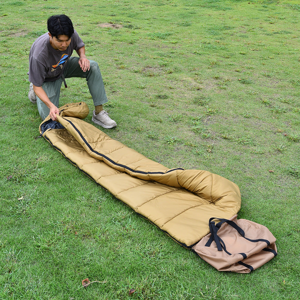 WAQ DD SLEEPINGBAG ソロ 両開きタイプ寝袋 3シーズン使用可能 快適使用温度0℃【1年保証】