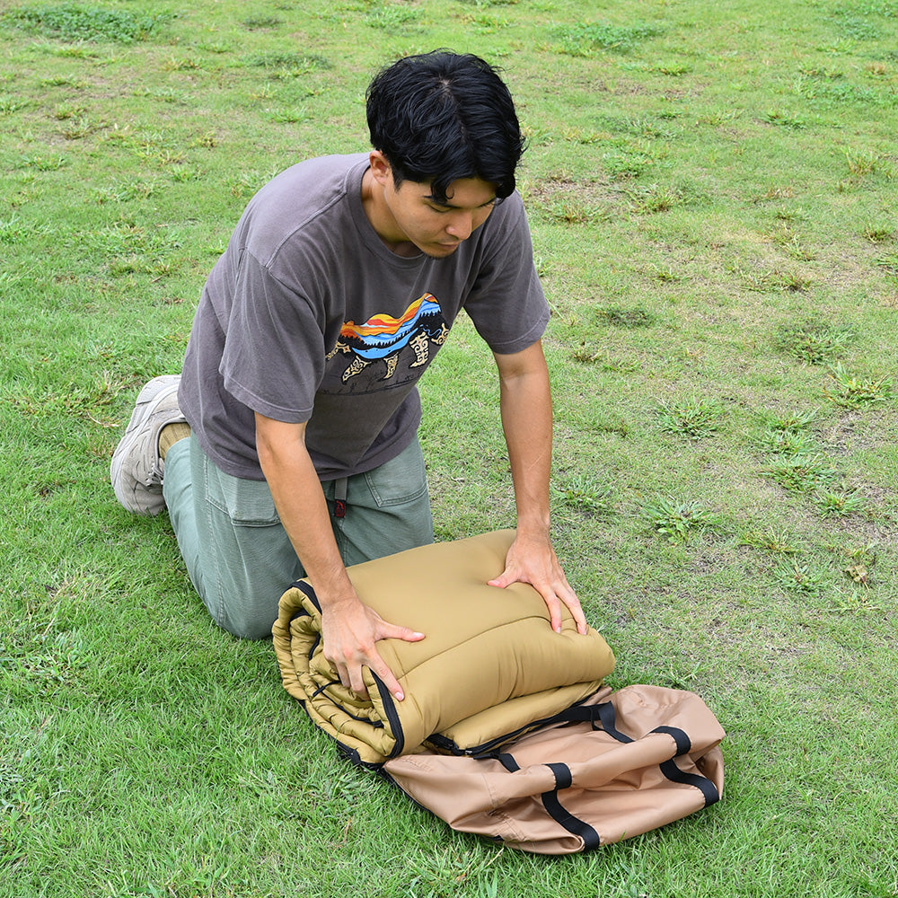 WAQ DD SLEEPINGBAG ソロ 両開きタイプ寝袋 3シーズン使用可能 快適使用温度0℃【1年保証】