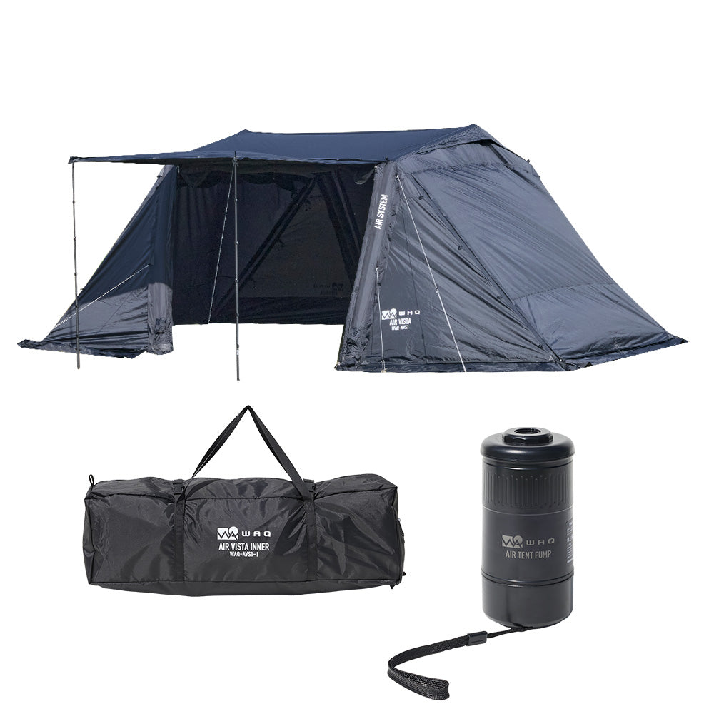 【お得な3点セット】WAQ AIR VISTA+専用インナーテント+AIR TENT PUMP 大型エアテント 電動ポンプ付き 単品購入よりお得【送料無料 / 1年保証】