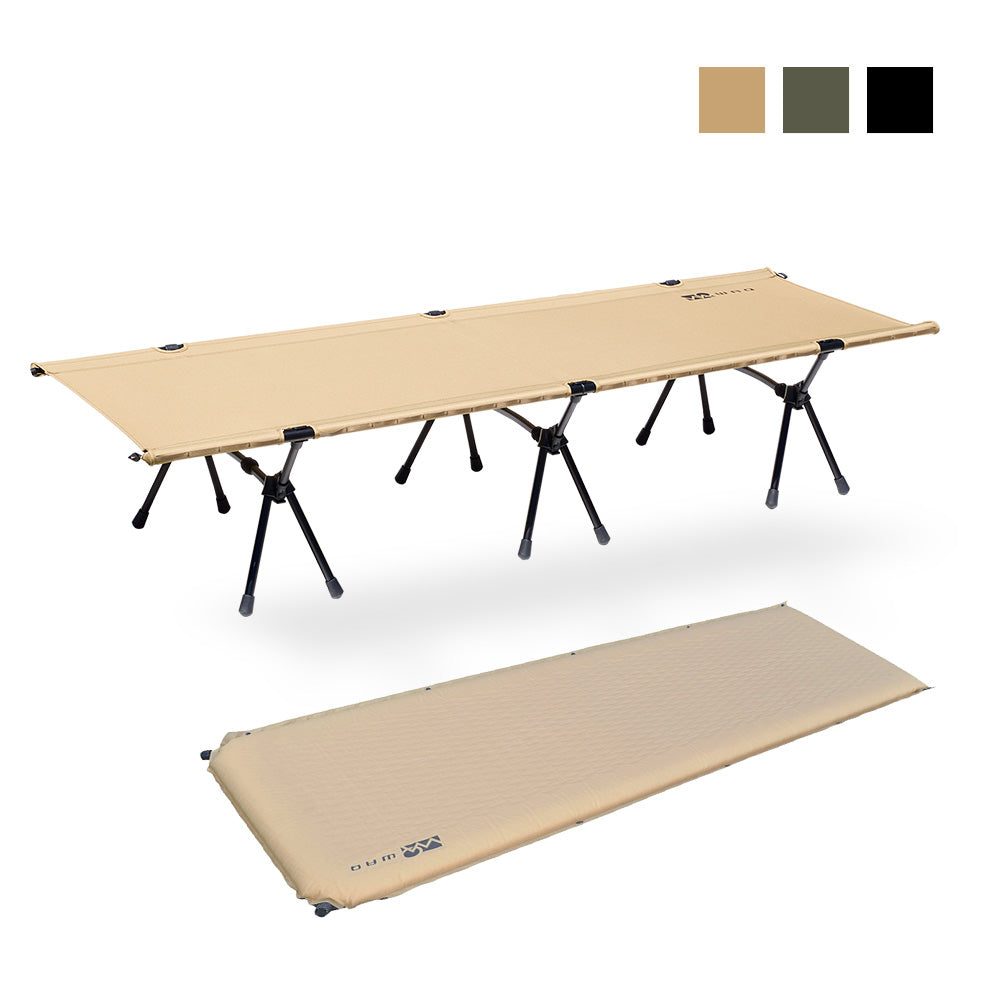 【お得なセット商品】 WAQ 2WAY フォールディングコット&インフレータブルマット8cm セット【1年保証/送料無料】