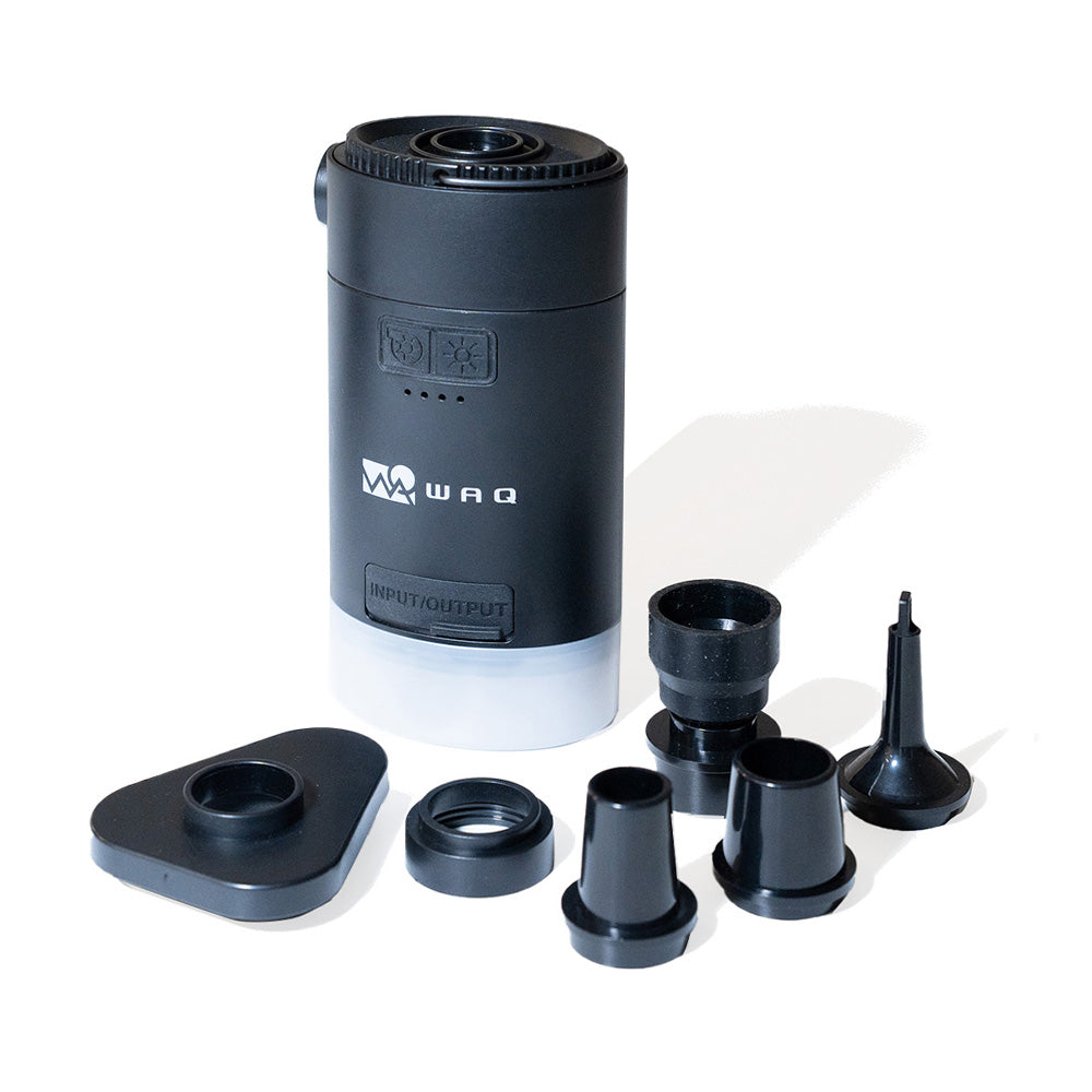 WAQ HighPower Air Pump 最大4.5kpa 空気入れ ランタン機能付き 6種類のアタッチメント【1年保証】