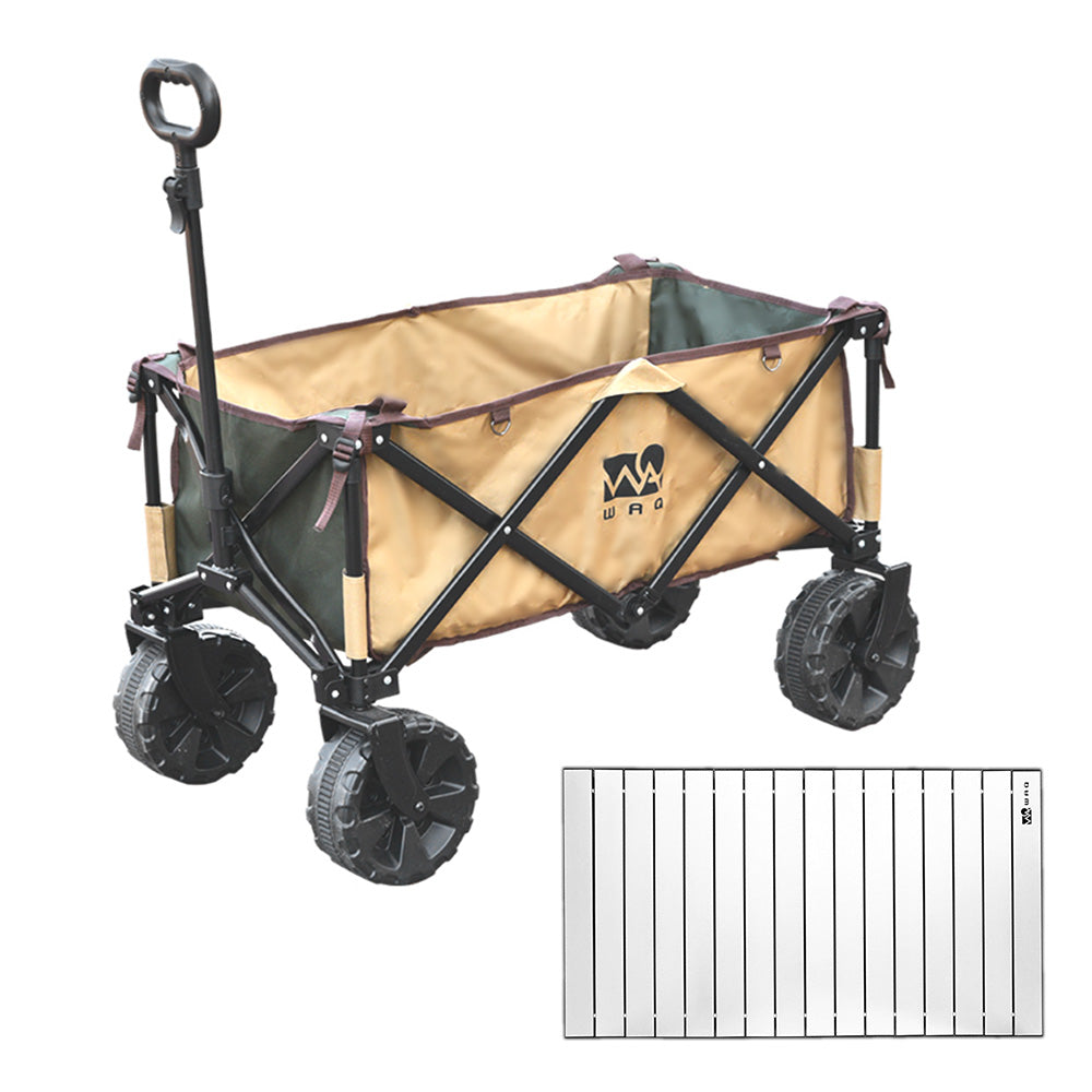 アウトドアワゴン+アルミテーブルセット WAQ キャリーカート【1年保証】
