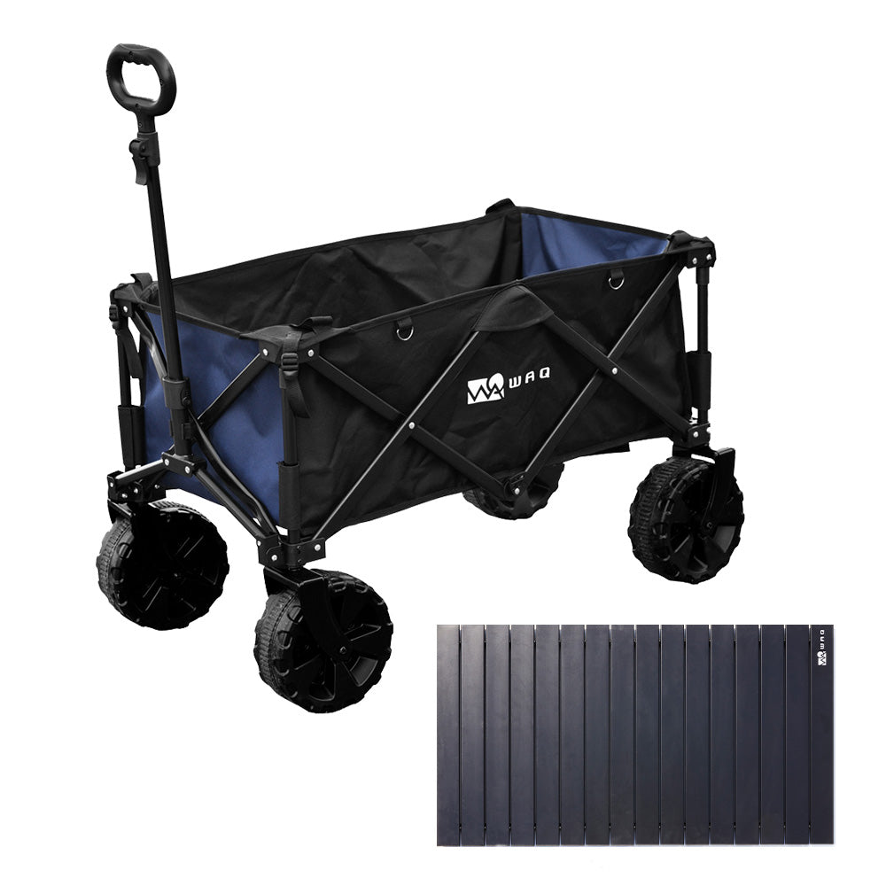 アウトドアワゴン+アルミテーブルセット WAQ キャリーカート【1年保証】