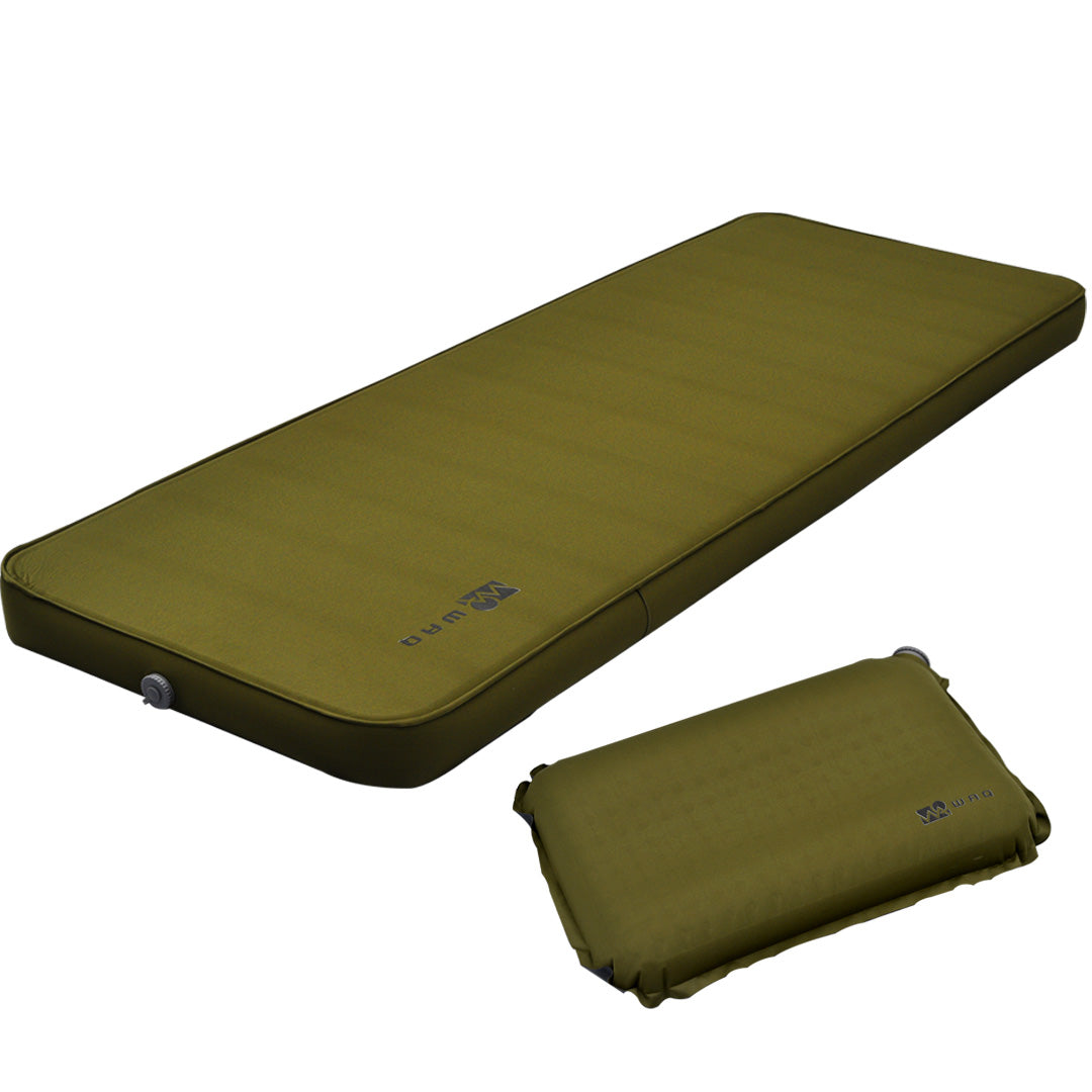 【お得なセット商品】キャンプマット 10cm シングルサイズ & リラクシングピローセット WAQ RELAXING CAMP MAT【送料無料・1年保証】