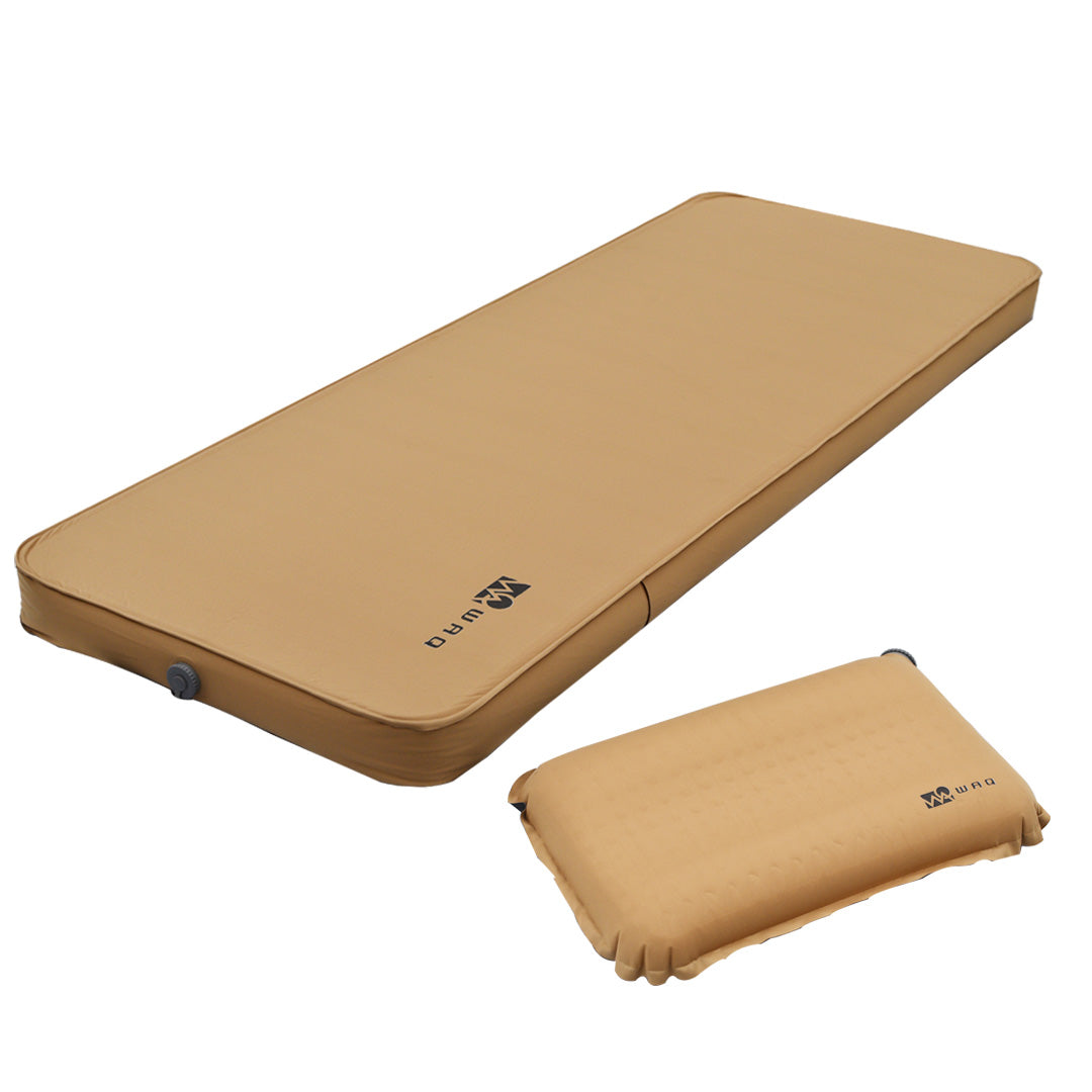 【お得なセット商品】キャンプマット 10cm シングルサイズ & リラクシングピローセット WAQ RELAXING CAMP MAT【送料無料・1年保証】