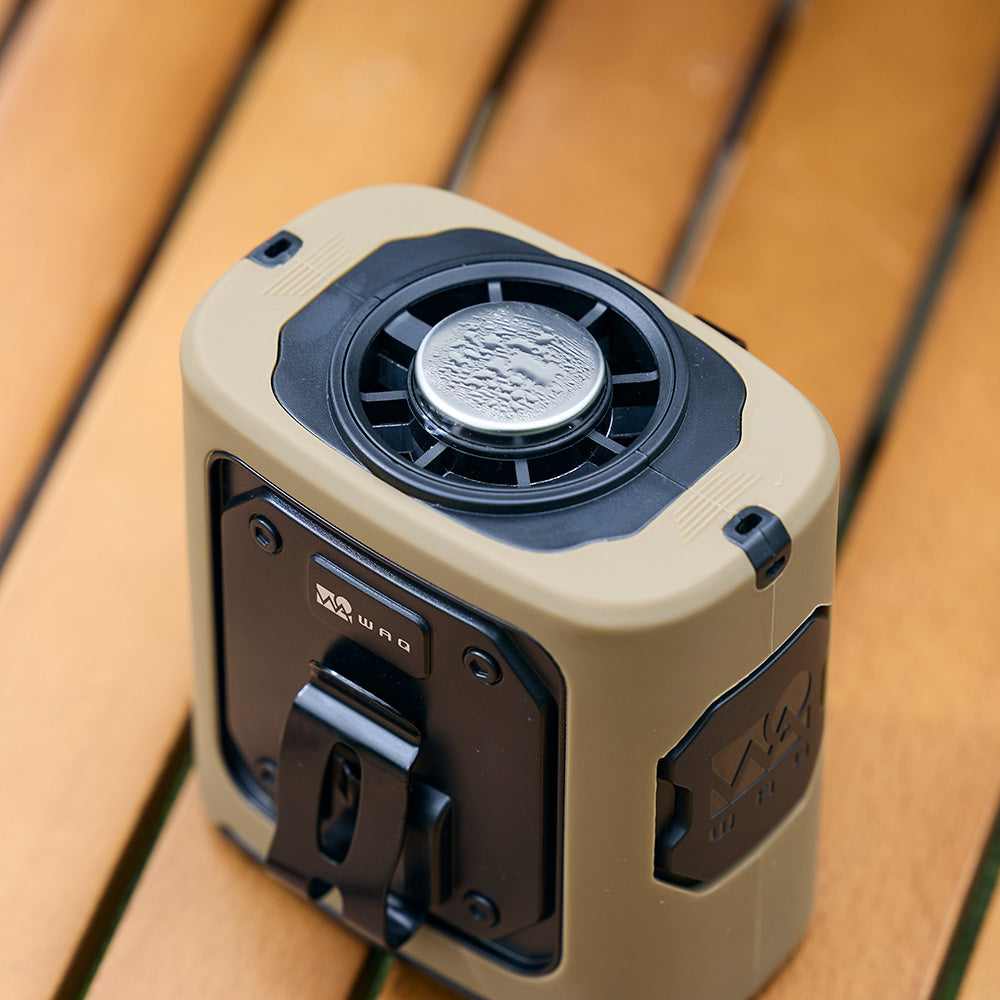 【新製品】WAQ FIELD WAIST FAN ウエストファン 腰掛け扇風機 冷却プレート付き 3WAY ハンディファン｜アウトドア・キャンプ・暑さ対策に最適 【送料無料/1年保証】