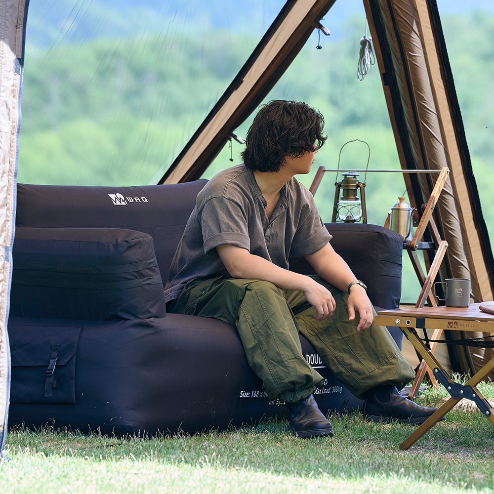 【先着順】 WAQ AIR SOFA シングル/ダブル｜エアソファ 1人 2人掛け 電動ポンプ付 【1年保証/送料無料】