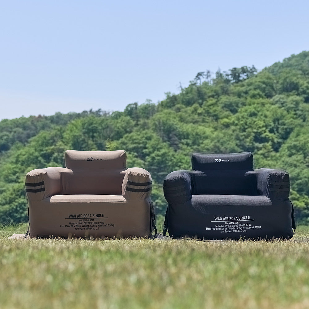【先着順】 WAQ AIR SOFA シングル/ダブル｜エアソファ 1人 2人掛け 電動ポンプ付 【1年保証/送料無料】