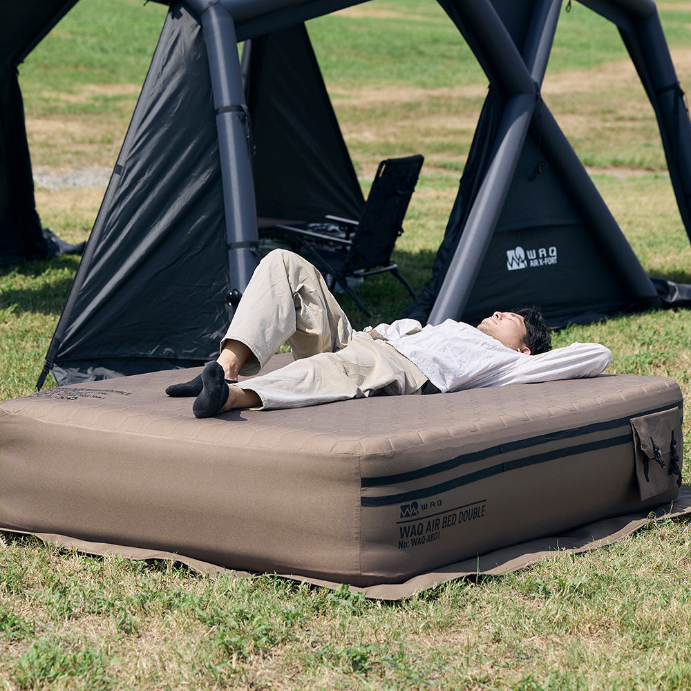 【新製品】【予約受付中！10月下旬出荷予定】 WAQ AIR BED シングル/ダブル｜アウトドア・キャンプ・来客用にも最適 【送料無料/1年保証】