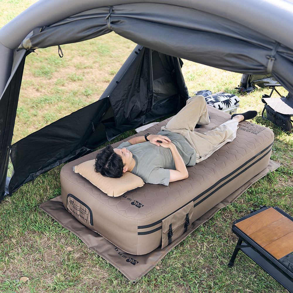 【新製品】【予約受付中！10月下旬出荷予定】 WAQ AIR BED シングル/ダブル｜アウトドア・キャンプ・来客用にも最適 【送料無料/1年保証】