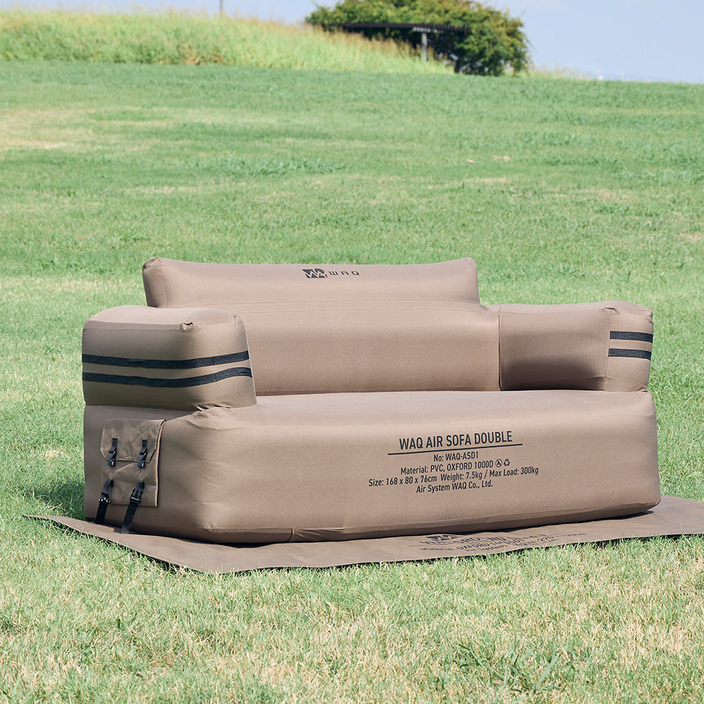 【新製品】【ご予約受付中！10月下旬出荷予定】 WAQ AIR SOFA ダブル｜エアソファ 2人掛け 電動ポンプ付 【1年保証/送料無料】