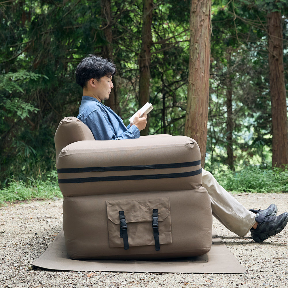 【新製品】【ご予約受付中！10月下旬出荷予定】 WAQ AIR SOFA ダブル｜エアソファ 2人掛け 電動ポンプ付 【1年保証/送料無料】