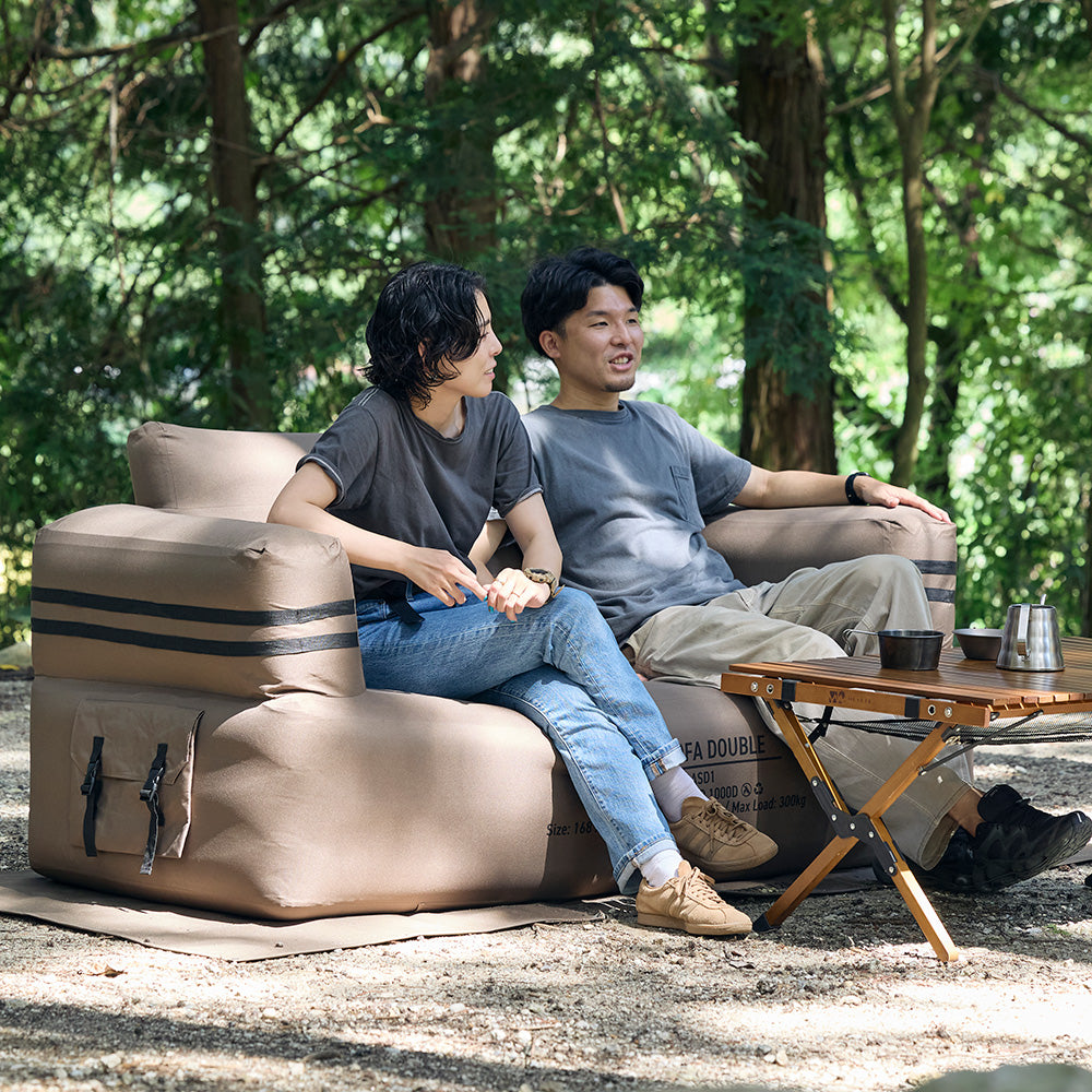 【新製品】【ご予約受付中！10月下旬出荷予定】 WAQ AIR SOFA ダブル｜エアソファ 2人掛け 電動ポンプ付 【1年保証/送料無料】