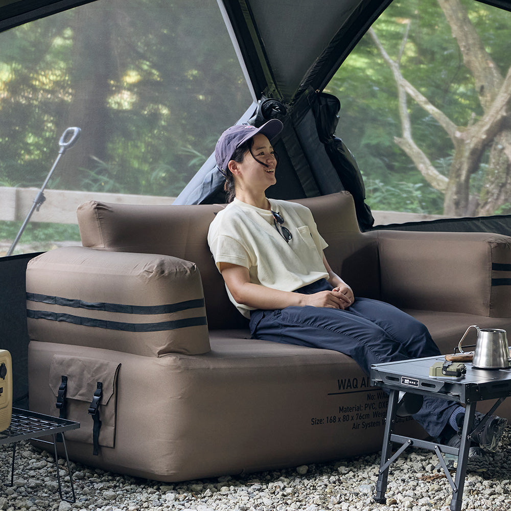 【新製品】【ご予約受付中！10月下旬出荷予定】 WAQ AIR SOFA ダブル｜エアソファ 2人掛け 電動ポンプ付 【1年保証/送料無料】