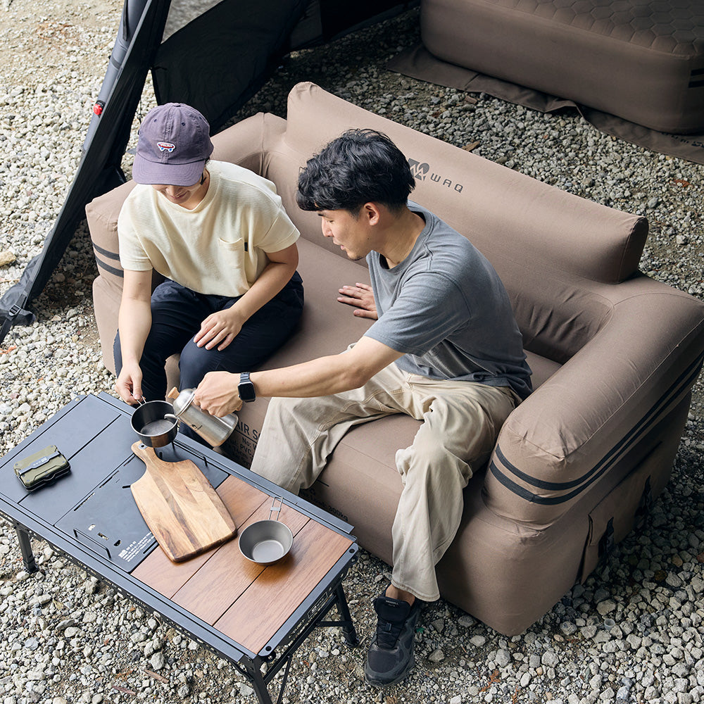 【新製品】【ご予約受付中！10月下旬出荷予定】 WAQ AIR SOFA ダブル｜エアソファ 2人掛け 電動ポンプ付 【1年保証/送料無料】