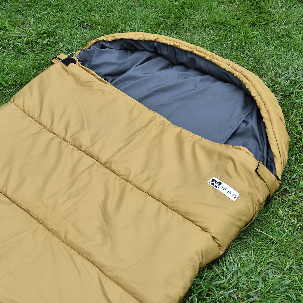 WAQ DD SLEEPINGBAG ソロ 両開きタイプ寝袋 3シーズン使用可能