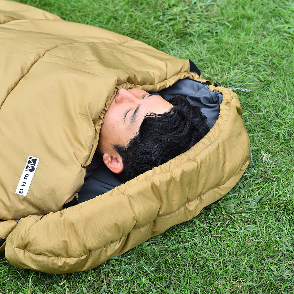 WAQ DD SLEEPINGBAG ソロ 両開きタイプ寝袋 3シーズン使用可能 快適使用温度0℃【1年保証】