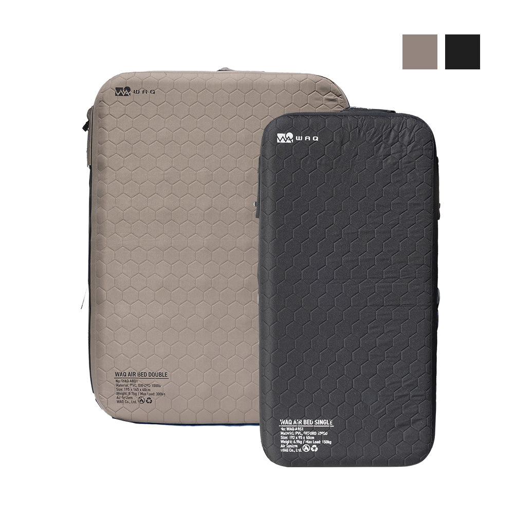 【ご予約受付中！】 WAQ AIR BED シングル/ダブル｜アウトドア・キャンプ・来客用にも最適 【送料無料/1年保証】