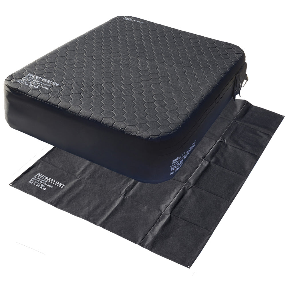 【先着順/お得なセット商品】WAQ AIR BED+専用グランドシートセット シングル/ダブル｜アウトドア・キャンプ・来客用にも最適 【送料無料/1年保証】