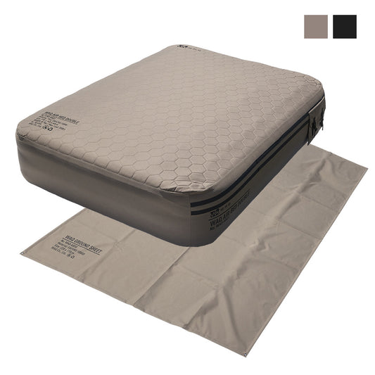【お得なセット】WAQ AIR BED+専用グランドシートセット シングル/ダブル｜アウトドア・キャンプ・来客用にも最適 【送料無料/1年保証】