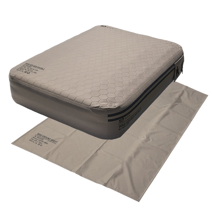 【お得なセット商品】WAQ AIR BED+専用グランドシートセット シングル/ダブル｜アウトドア・キャンプ・来客用にも最適 【送料無料/1年保証】