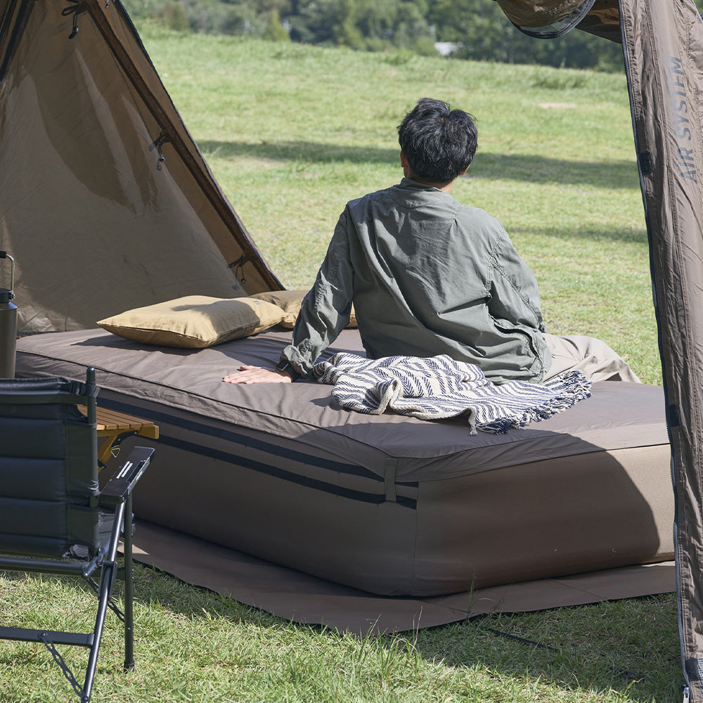 【ご予約受付中！お得な3点セット】WAQ AIR BED＋専用グランドシート＋洗える専用シーツ 電動ポンプ内蔵 エアーベッド シングル/ダブル【送料無料/1年保証】