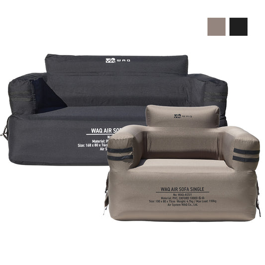 【シングルサイズ新登場】 WAQ AIR SOFA シングル/ダブル｜エアソファ 1人 2人掛け 電動ポンプ付 【1年保証/送料無料】