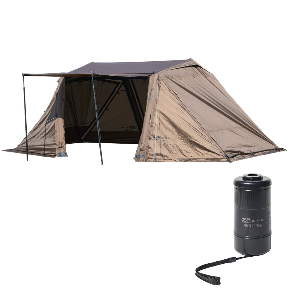 【お得なセット】WAQ AIR VISTA＋AIR TENT PUMP  エアテント 大型テント 電動エアポンプ 自動設営 単品購入よりお得  【送料無料 / 1年保証】