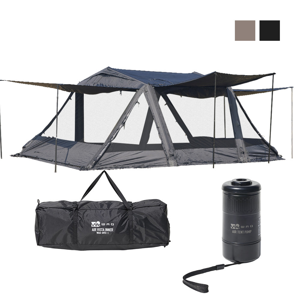 【お得な3点セット】WAQ AIR VISTA＋専用インナーテント＋AIR TENT PUMP 大型エアテント 電動ポンプ付き 単品購入よりお得【送料無料 / 1年保証】
