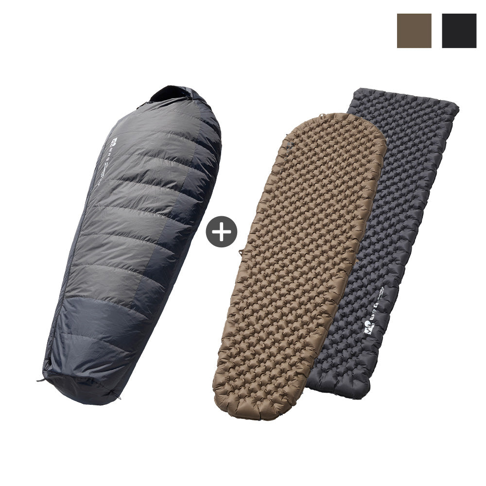 【お得なセット商品】 WAQ ダウンスリーピングバッグ -30℃対応 FP650 & WAQ Ultra Light AirMat（R値6.8/7.0）セット【送料無料・1年保証】