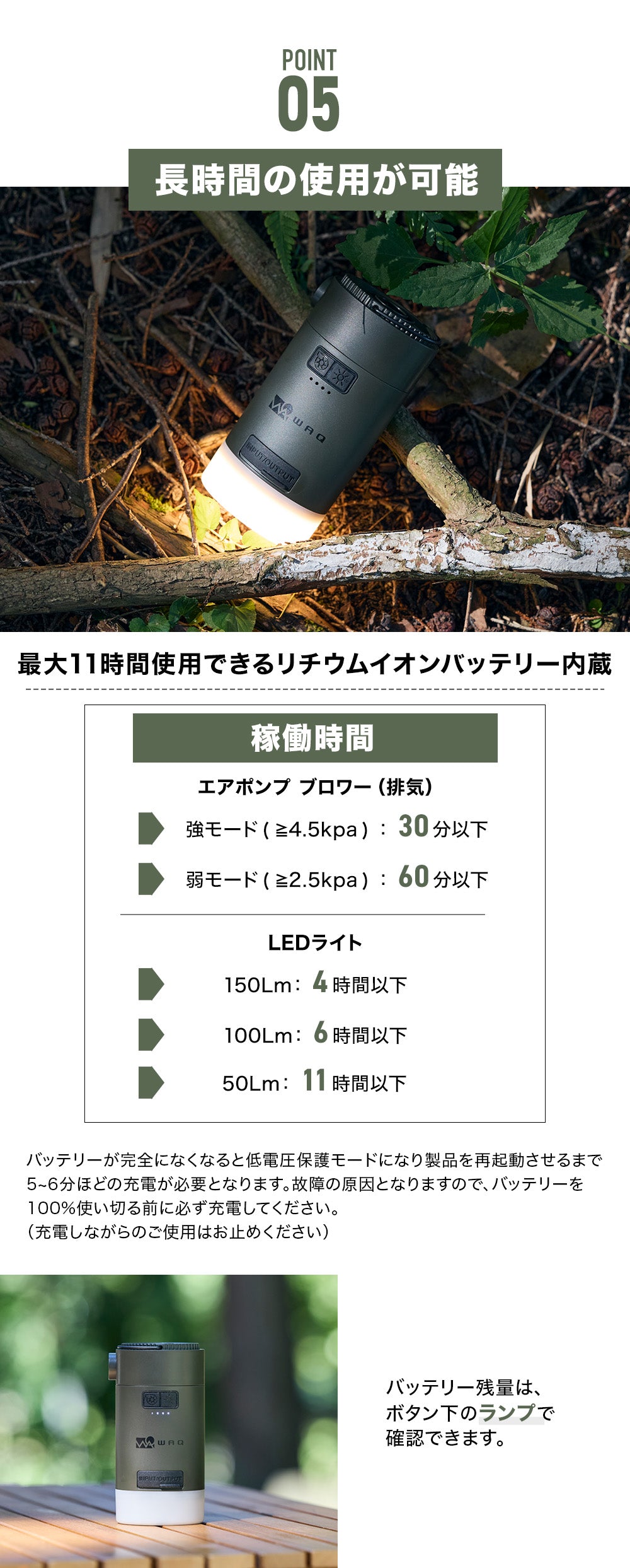 【ご予約受付中！11月中旬出荷】WAQ HighPower Air Pump 最大4.5kpa 空気入れ ランタン機能付き 6種類のアタッチメント【1年保証】