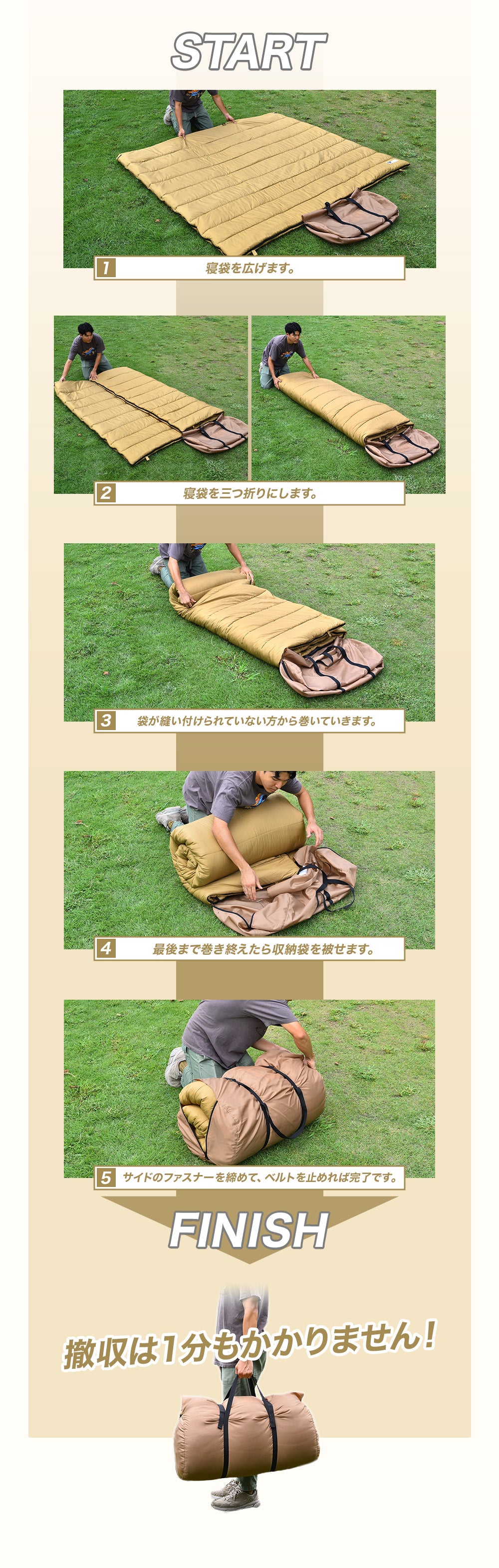 WAQ DD SLEEPINGBAG ファミリー用 両開きタイプ寝袋 3シーズン使用可能 快適使用温度0℃【送料無料 / 一年保証】