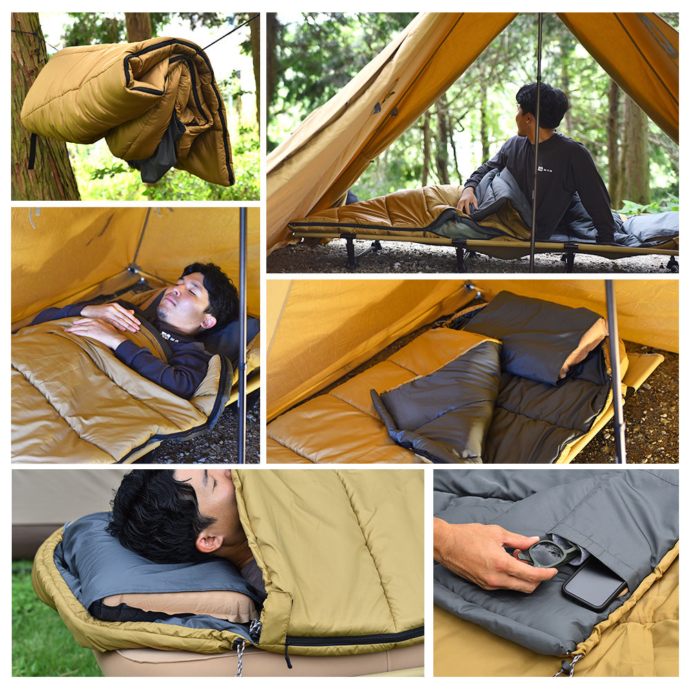 WAQ DD SLEEPINGBAG ソロ 両開きタイプ寝袋 3シーズン使用可能 快適使用温度0℃【送料無料 / 一年保証】 –  アウトドアグッズ・キャンプ用品の通販ならwaq-online