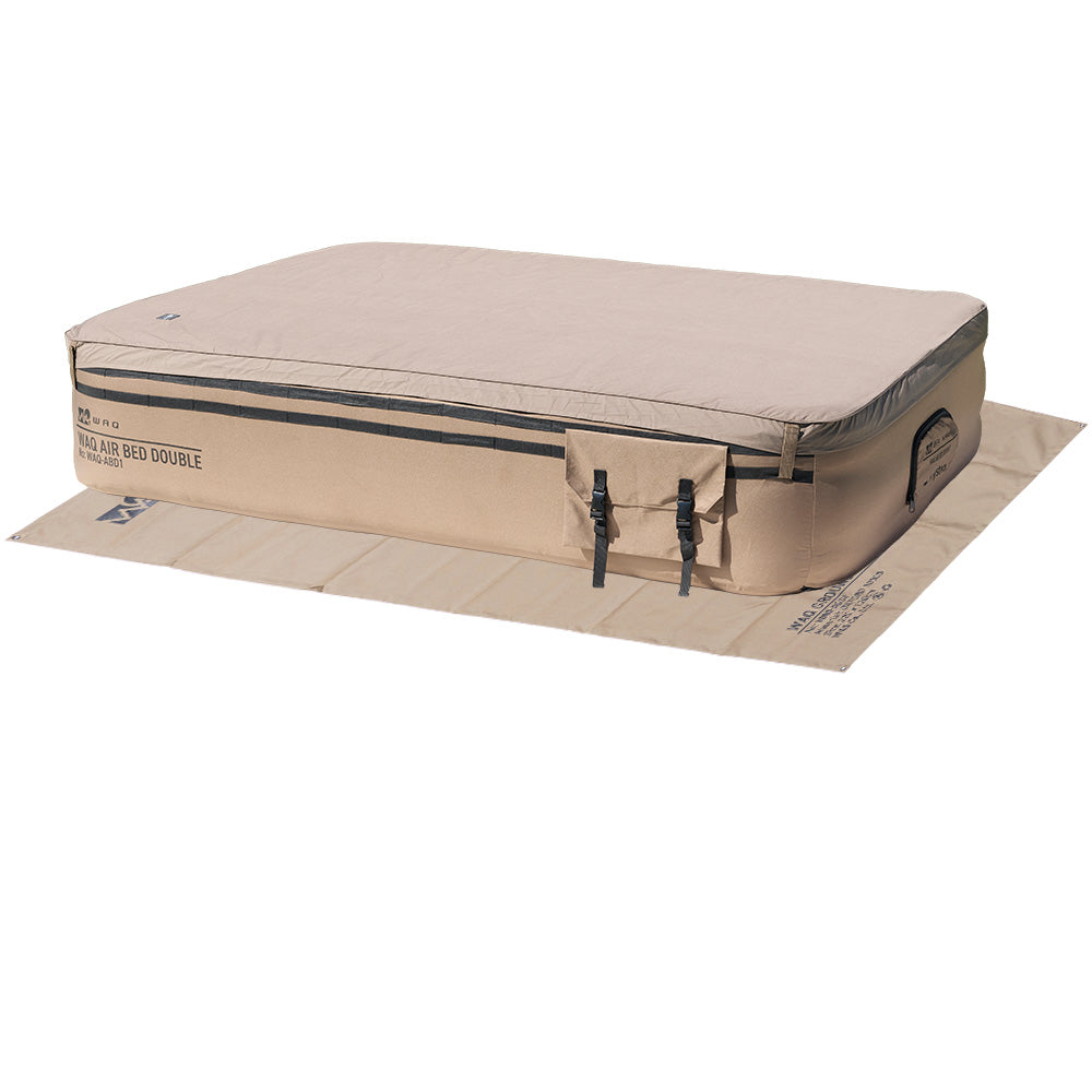 【ご予約受付中！お得な3点セット】WAQ AIR BED＋専用グランドシート＋洗える専用シーツ 電動ポンプ内蔵 エアーベッド シングル/ダブル【送料無料/1年保証】