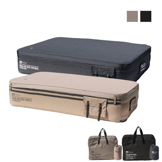 【ご予約受付中！お得なセット】WAQ AIR BED+専用シーツセット シングル/ダブル アウトドア・キャンプ・来客用にも最適 【送料無料/1年保証】