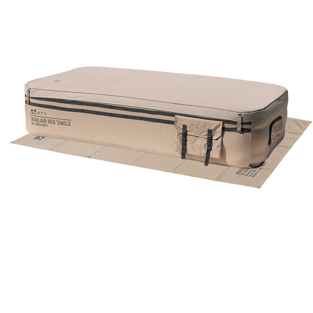 【ご予約受付中！お得な3点セット】WAQ AIR BED＋専用グランドシート＋洗える専用シーツ 電動ポンプ内蔵 エアーベッド シングル/ダブル【送料無料/1年保証】