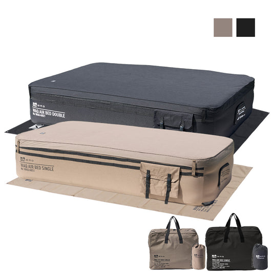 【ご予約受付中！お得な3点セット】WAQ AIR BED＋専用グランドシート＋洗える専用シーツ 電動ポンプ内蔵 エアーベッド シングル/ダブル【送料無料/1年保証】