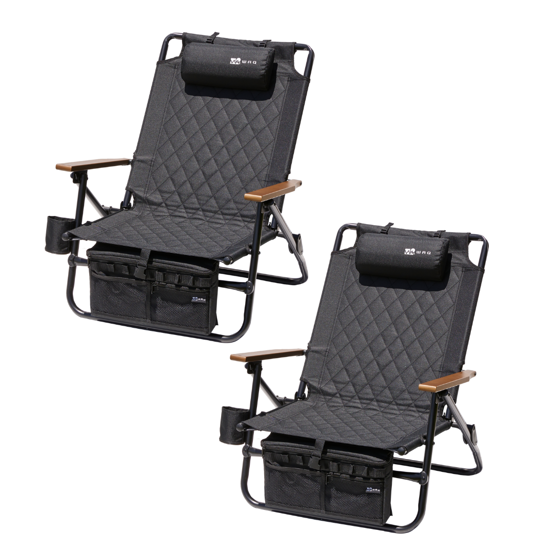 【お得な2個セット】WAQ Reclining Low Chair リクライニングローチェア 【送料無料/1年保証】