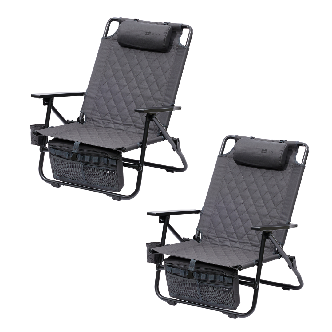 【お得な2個セット】WAQ Reclining Low Chair リクライニングローチェア 【送料無料/1年保証】