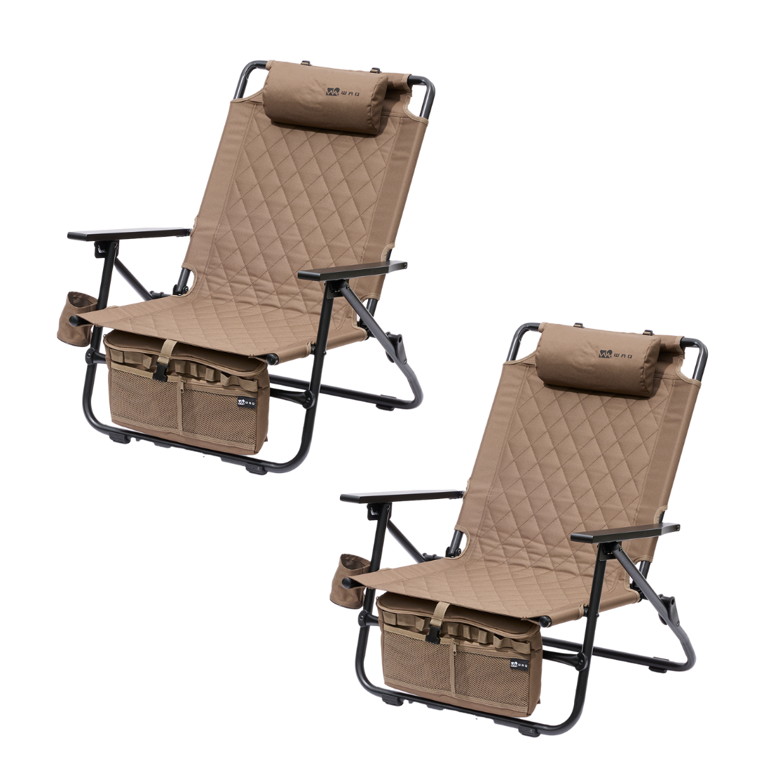 【お得な2個セット】WAQ Reclining Low Chair リクライニングローチェア 【送料無料/1年保証】