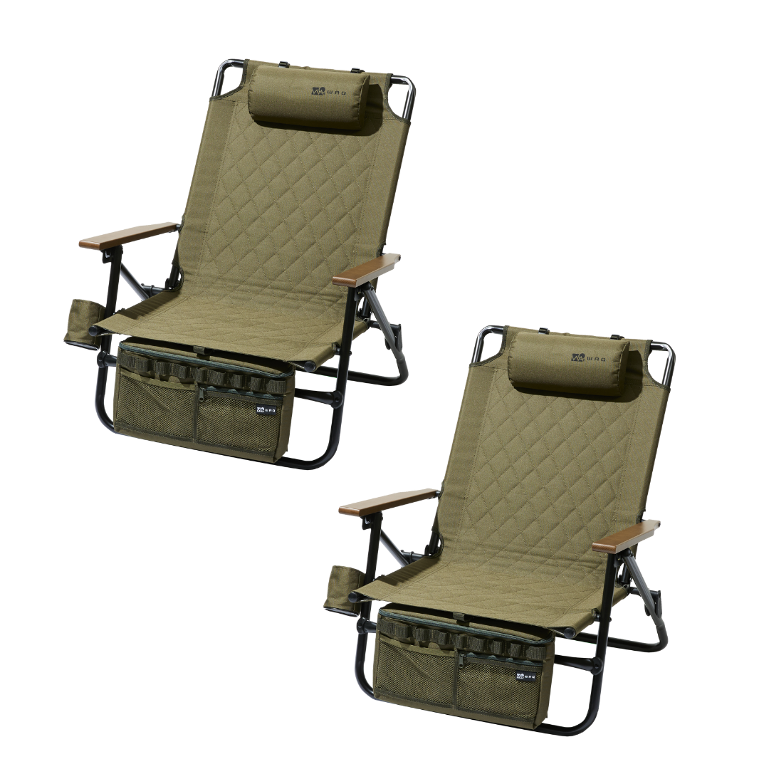 お得な2個セット】WAQ Reclining Low Chair リクライニングローチェア