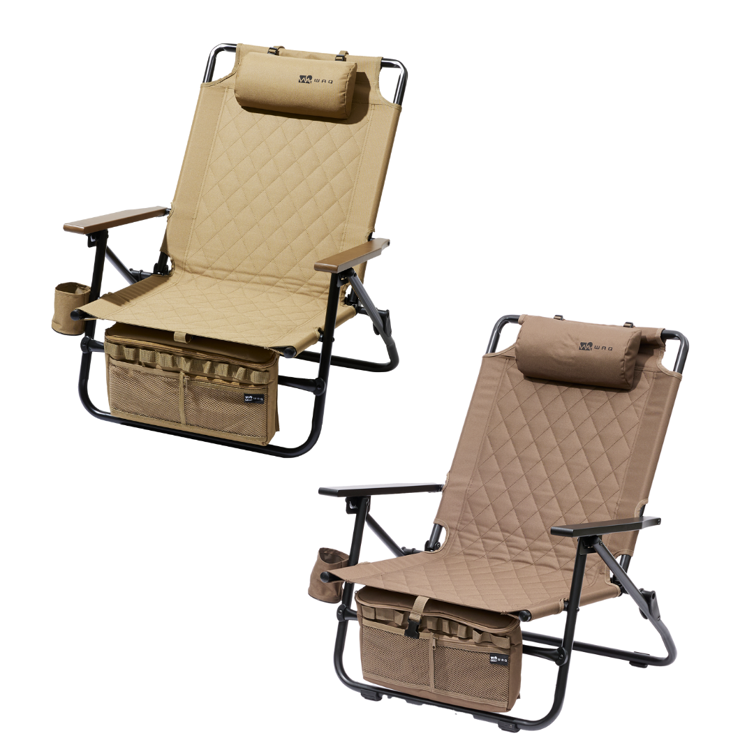 【お得な2個セット】WAQ Reclining Low Chair リクライニングローチェア 【送料無料/1年保証】